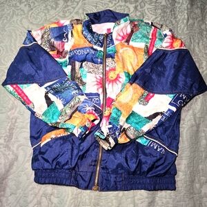 Vintage 80's 90's Active‎ Exposure Windbreaker Jacket Colorful Size Petite Large